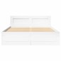 vidaXL Giroletto con Testiera Bianco 135x190 cm in Legno Multistrato vidaXL Giroletto con Testiera Bianco 135x190 cm in Legno Multistrato