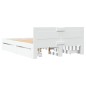 vidaXL Giroletto con Testiera Bianco 135x190 cm in Legno Multistrato vidaXL Giroletto con Testiera Bianco 135x190 cm in Legno Multistrato