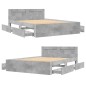vidaXL Giroletto Testiera Grigio Cemento 120x190 cm Legno Multistrato vidaXL Giroletto Testiera Grigio Cemento 120x190 cm Legno Multistrato