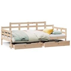vidaXL Dormeuse con Cassetti 90x190 cm in Legno Massello Pino
