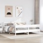 vidaXL Giroletto senza Materasso Bianco 200x200 cm Legno Massello Pino vidaXL Giroletto senza Materasso Bianco 200x200 cm Legno Massello Pino