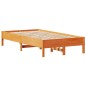 vidaXL Letto senza Materasso Marrone Cera 75x190 cm in Legno di Pino vidaXL Letto senza Materasso Marrone Cera 75x190 cm in Legno di Pino