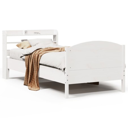 vidaXL Giroletto senza Materasso Bianco 100x200 cm Legno Massello Pino