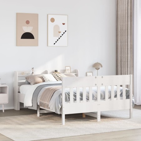 vidaXL Letto senza Materasso Bianco 150x200 cm Legno Massello di Pino