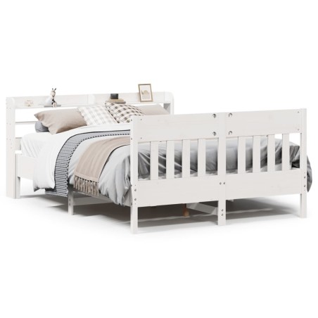 vidaXL Letto senza Materasso Bianco 150x200 cm Legno Massello di Pino