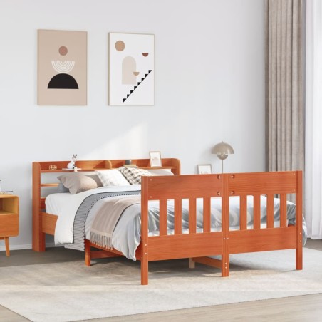 vidaXL Letto senza Materasso Marrone Cera 135x190 cm in Legno di Pino