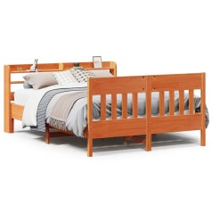 vidaXL Letto senza Materasso Marrone Cera 135x190 cm in Legno di Pino