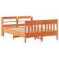 vidaXL Letto senza Materasso Marrone Cera 135x190 cm in Legno di Pino vidaXL Letto senza Materasso Marrone Cera 135x190 cm in Legno di Pino