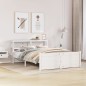 vidaXL Giroletto con Testiera Bianco 150x200 cm Legno Massello di Pino vidaXL Giroletto con Testiera Bianco 150x200 cm Legno Massello di Pino