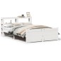 vidaXL Giroletto con Testiera Bianco 150x200 cm Legno Massello di Pino vidaXL Giroletto con Testiera Bianco 150x200 cm Legno Massello di Pino