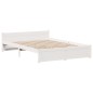 vidaXL Giroletto con Testiera Bianco 150x200 cm Legno Massello di Pino vidaXL Giroletto con Testiera Bianco 150x200 cm Legno Massello di Pino