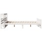 vidaXL Giroletto con Testiera Bianco 150x200 cm Legno Massello di Pino vidaXL Giroletto con Testiera Bianco 150x200 cm Legno Massello di Pino