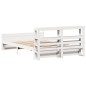 vidaXL Giroletto con Testiera Bianco 150x200 cm Legno Massello di Pino vidaXL Giroletto con Testiera Bianco 150x200 cm Legno Massello di Pino
