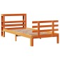 vidaXL Giroletto con Testiera Marrone Cera 100x200 cm Massello Pino vidaXL Giroletto con Testiera Marrone Cera 100x200 cm Massello Pino