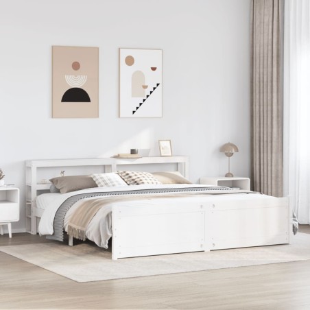 vidaXL Giroletto con Testiera senza Materasso Bianco 200x200 cm
