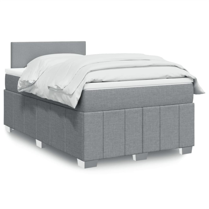 vidaXL Giroletto a Molle con Materasso Grigio Chiaro 120x200cm Tessuto vidaXL Giroletto a Molle con Materasso Grigio Chiaro 120x200cm Tessuto