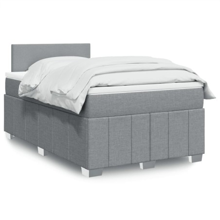 vidaXL Giroletto a Molle con Materasso Grigio Chiaro 120x200cm Tessuto