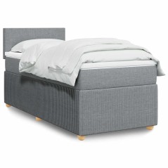 vidaXL Giroletto a Molle con Materasso Grigio Chiaro 80x200 cm Tessuto