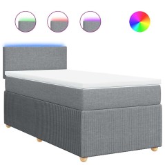 vidaXL Giroletto a Molle con Materasso Grigio Chiaro 80x200 cm Tessuto