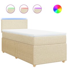 vidaXL Giroletto a Molle con Materasso Crema 80x200 cm inTessuto