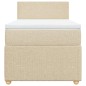 vidaXL Giroletto a Molle con Materasso Crema 80x200 cm inTessuto vidaXL Giroletto a Molle con Materasso Crema 80x200 cm inTessuto