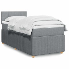vidaXL Giroletto a Molle con Materasso Grigio Chiaro 80x200 cm Tessuto