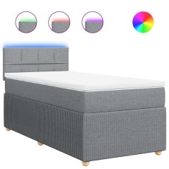 vidaXL Giroletto a Molle con Materasso Grigio Chiaro 80x200 cm Tessuto