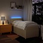 vidaXL Giroletto a Molle con Materasso Crema 80x200 cm inTessuto