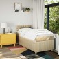 vidaXL Giroletto a Molle con Materasso Crema 80x200 cm inTessuto vidaXL Giroletto a Molle con Materasso Crema 80x200 cm inTessuto
