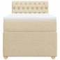 vidaXL Giroletto a Molle con Materasso Crema 80x200 cm inTessuto vidaXL Giroletto a Molle con Materasso Crema 80x200 cm inTessuto