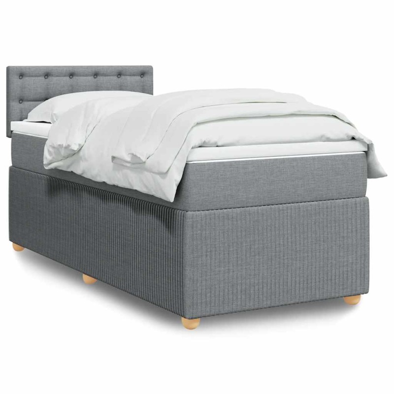 vidaXL Giroletto a Molle con Materasso Grigio Chiaro 80x200 cm Tessuto vidaXL Giroletto a Molle con Materasso Grigio Chiaro 80x200 cm Tessuto