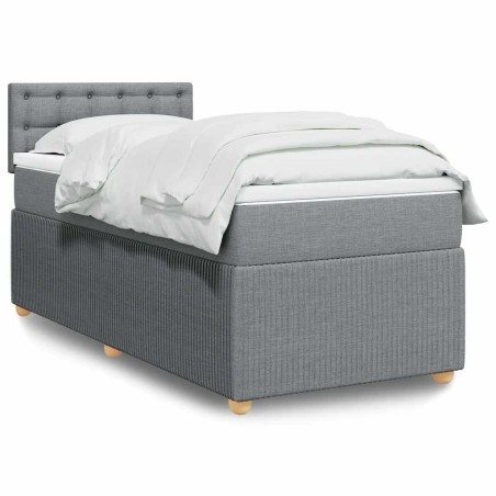 vidaXL Giroletto a Molle con Materasso Grigio Chiaro 80x200 cm Tessuto