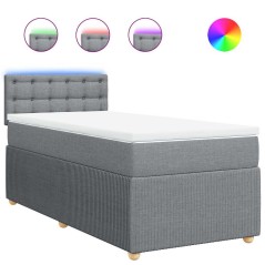 vidaXL Giroletto a Molle con Materasso Grigio Chiaro 80x200 cm Tessuto