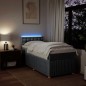 vidaXL Giroletto a Molle con Materasso Grigio Chiaro 80x200 cm Tessuto vidaXL Giroletto a Molle con Materasso Grigio Chiaro 80x200 cm Tessuto
