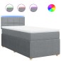 vidaXL Giroletto a Molle con Materasso Grigio Chiaro 90x200 cm Tessuto