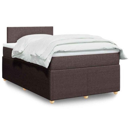 vidaXL Giroletto a Molle con Materasso Marrone Scuro 120x190cm Tessuto