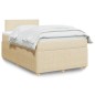 vidaXL Giroletto a Molle con Materasso Crema 120x190 cm in Tessuto
