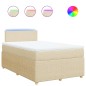 vidaXL Giroletto a Molle con Materasso Crema 120x190 cm in Tessuto