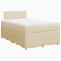 vidaXL Giroletto a Molle con Materasso Crema 120x190 cm in Tessuto
