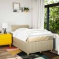 vidaXL Giroletto a Molle con Materasso Crema 120x190 cm in Tessuto