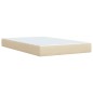 vidaXL Giroletto a Molle con Materasso Crema 120x190 cm in Tessuto