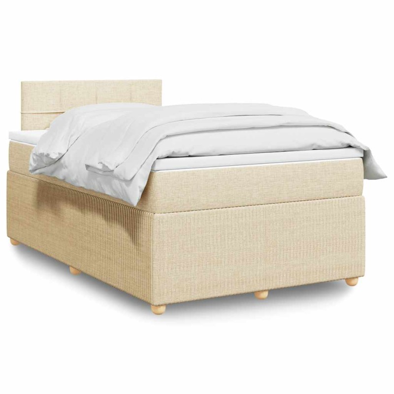 vidaXL Giroletto a Molle con Materasso Crema 120x190 cm in Tessuto vidaXL Giroletto a Molle con Materasso Crema 120x190 cm in Tessuto
