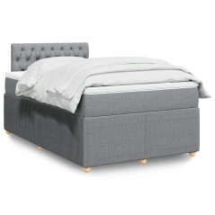 vidaXL Giroletto a Molle con Materasso Grigio Chiaro 120x190cm Tessuto