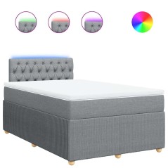 vidaXL Giroletto a Molle con Materasso Grigio Chiaro 120x190cm Tessuto