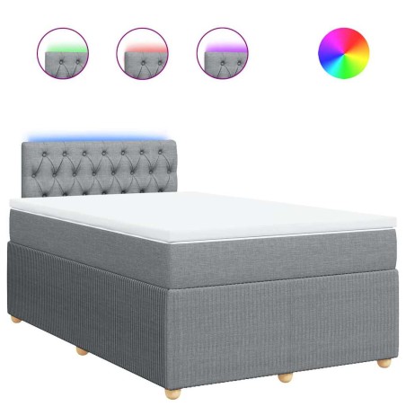 vidaXL Giroletto a Molle con Materasso Grigio Chiaro 120x190cm Tessuto