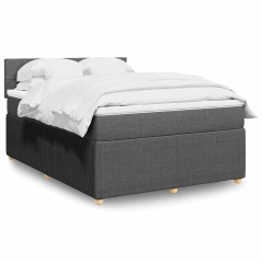 vidaXL Giroletto a Molle con Materasso Grigio Scuro 140x200cm Tessuto