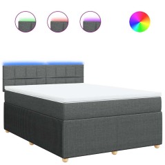 vidaXL Giroletto a Molle con Materasso Grigio Scuro 140x200cm Tessuto