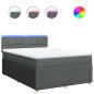 vidaXL Giroletto a Molle con Materasso Grigio Scuro 140x200cm Tessuto vidaXL Giroletto a Molle con Materasso Grigio Scuro 140x200cm Tessuto