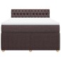 vidaXL Giroletto a Molle con Materasso Marrone Scuro 140x200cm Tessuto vidaXL Giroletto a Molle con Materasso Marrone Scuro 140x200cm Tessuto