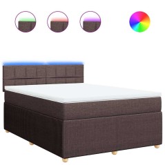 vidaXL Giroletto a Molle con Materasso Marrone Scuro 140x200cm Tessuto